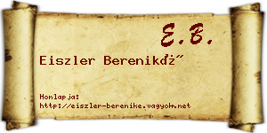 Eiszler Bereniké névjegykártya